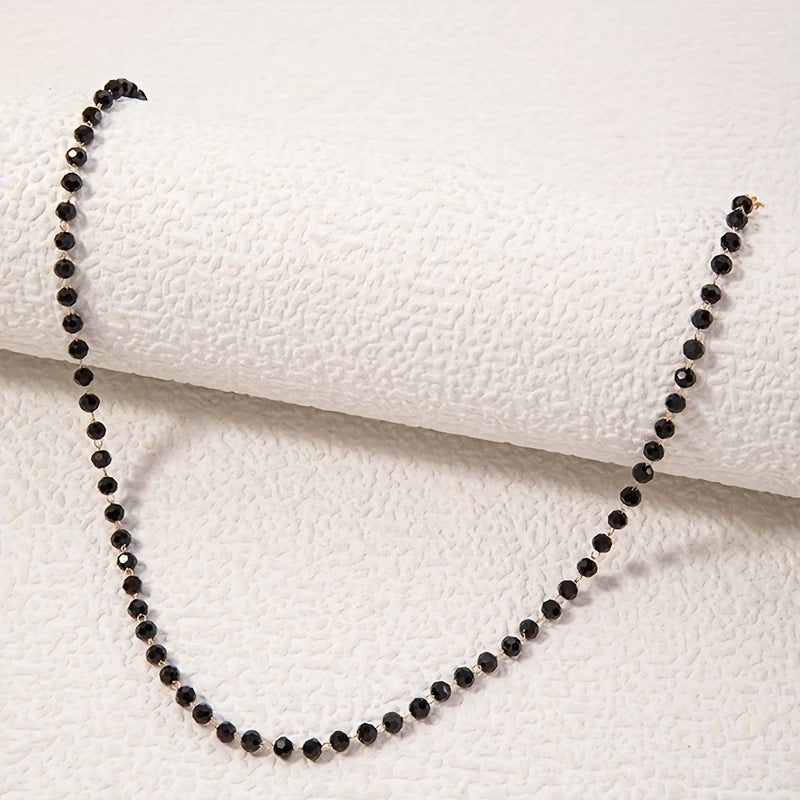 Minimal Onyx Beaded Necklace