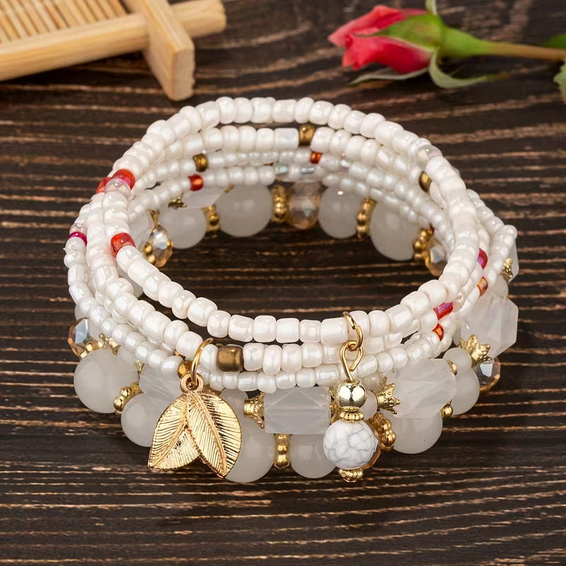 Elegant Crown Turquoise Bracelet Set