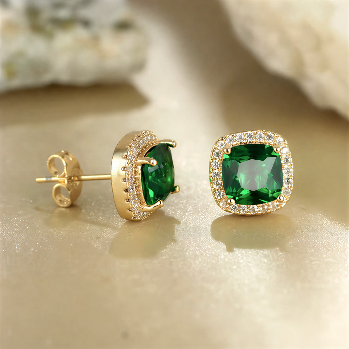 Classic Gold Gemstone Earrings
