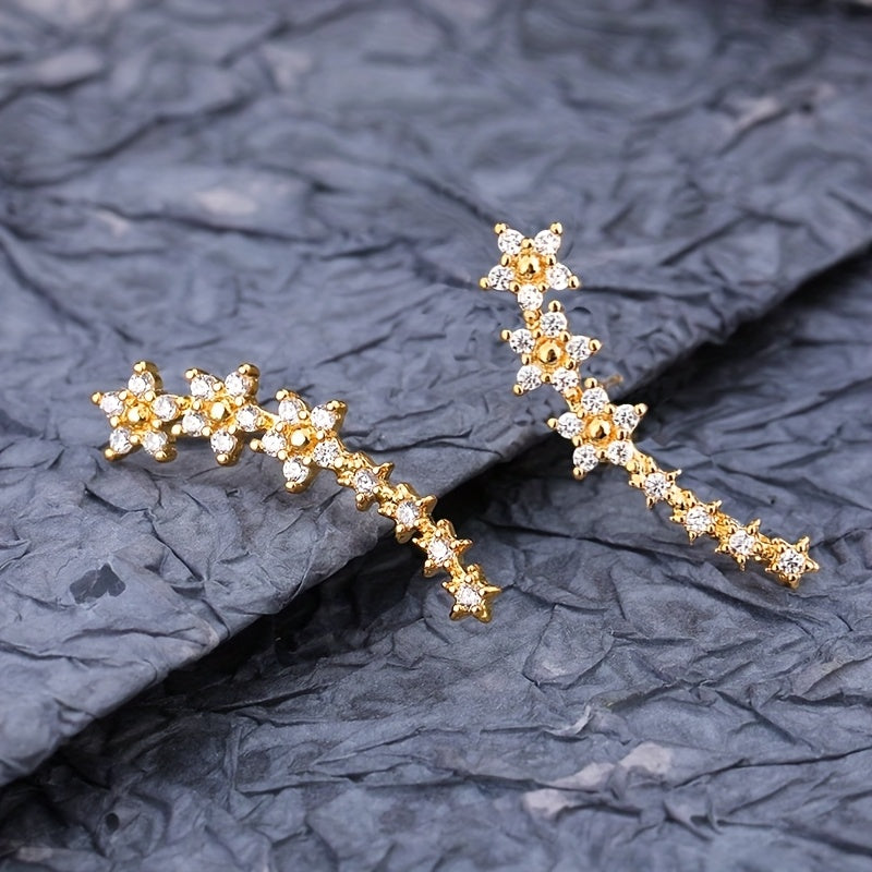 Elegant Floral Ear Climbers