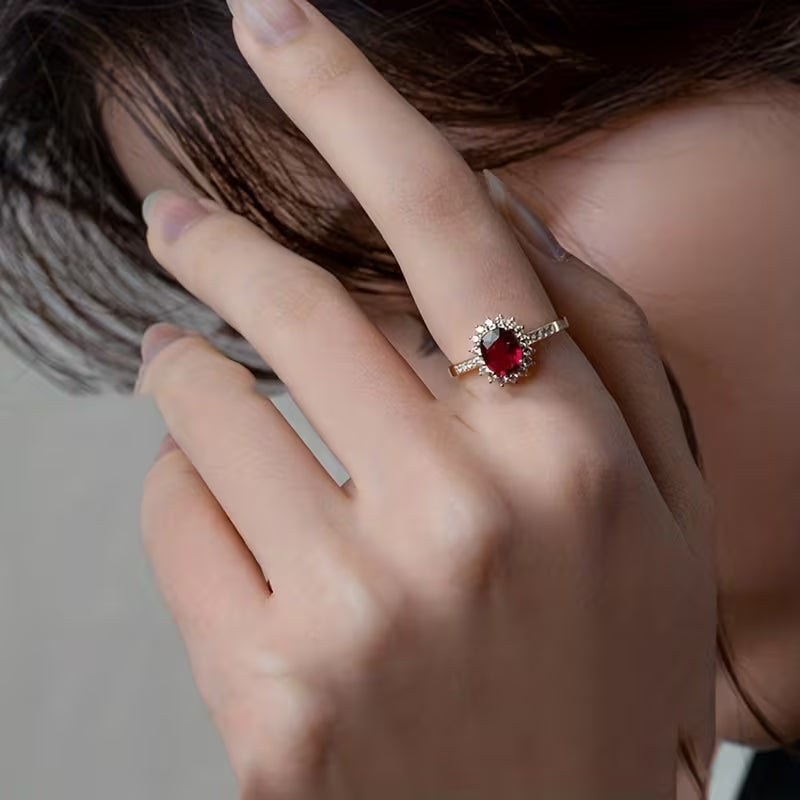 Sophisticated Red Gold Statement Ring