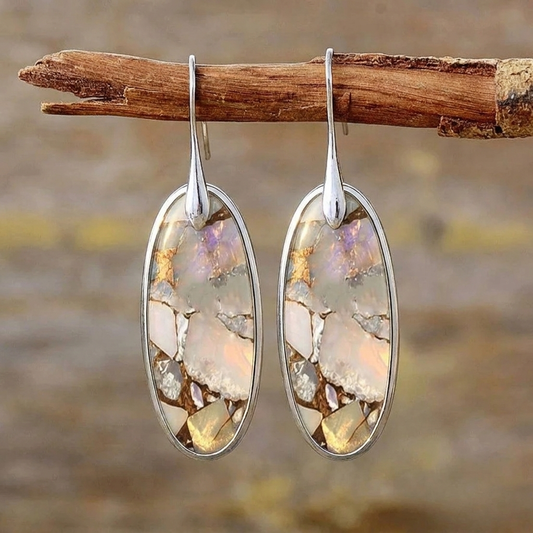 Radiant Oval Stone Earrings