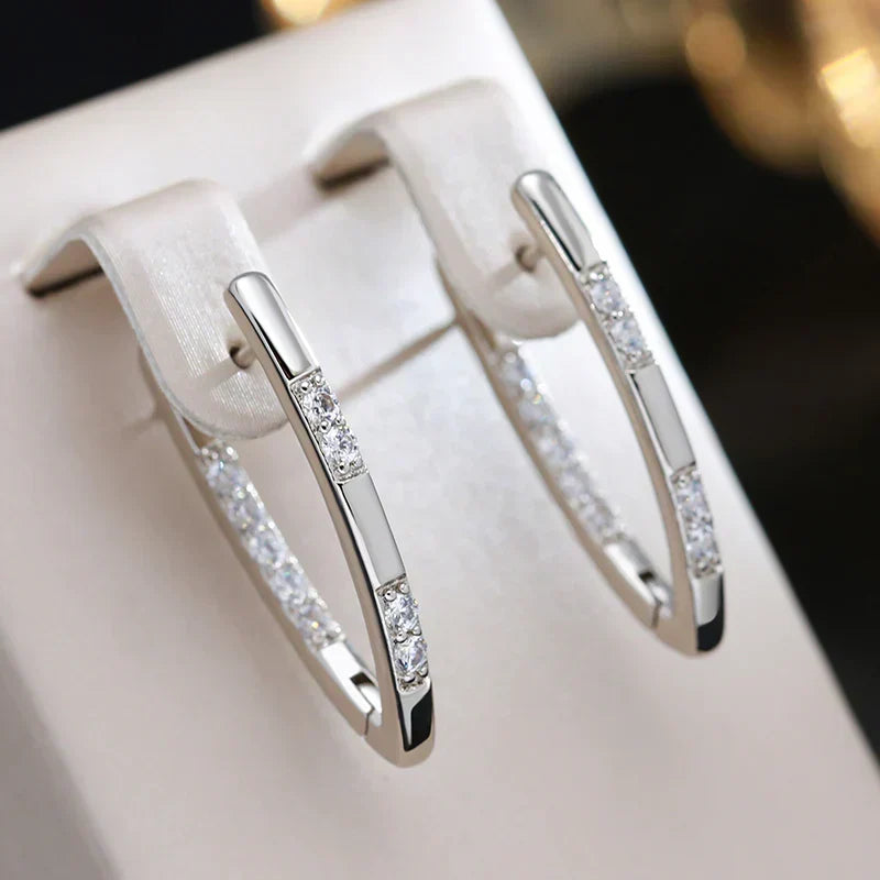 Elegant Zirconia Gold Earrings