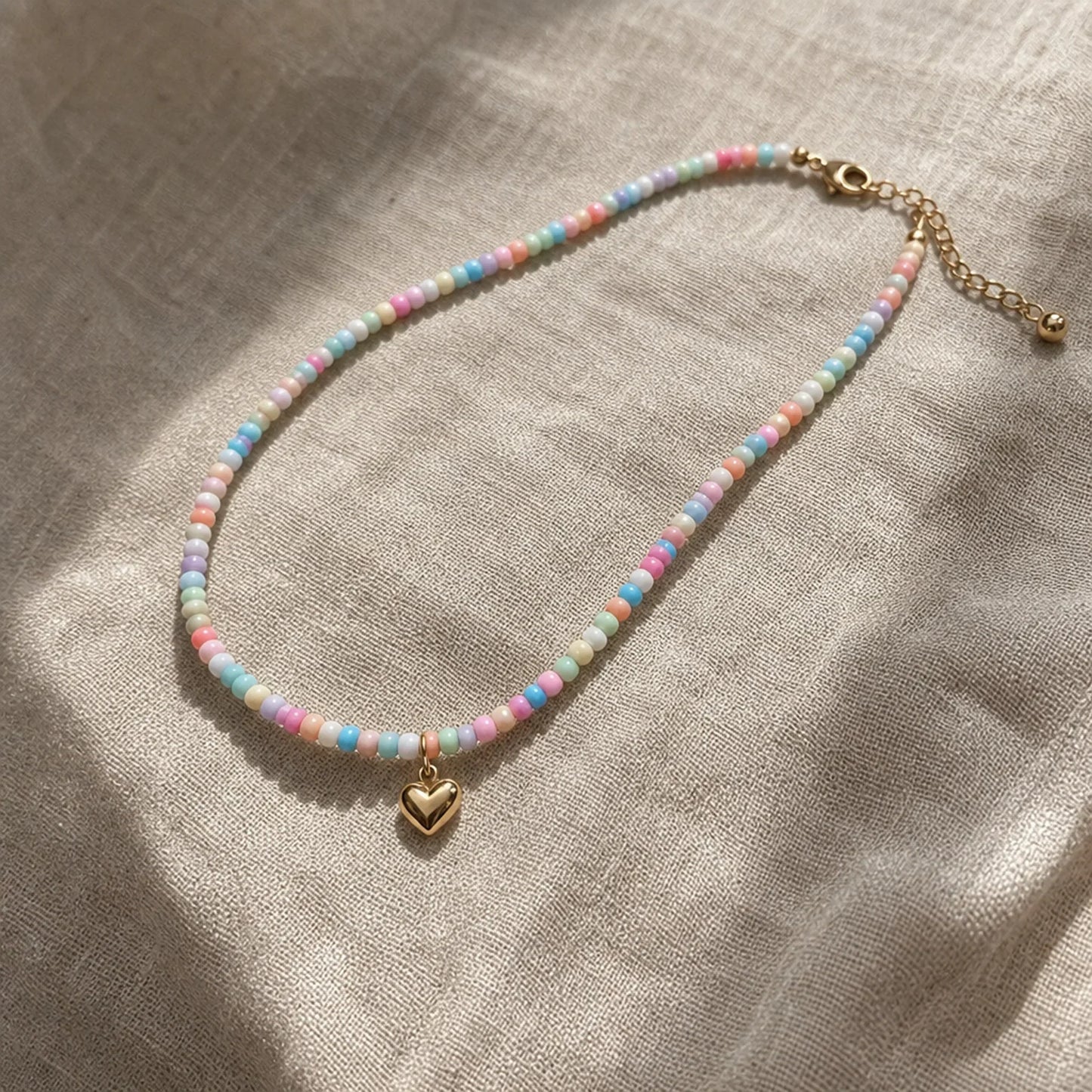 Minimal Pastel Heart Necklace