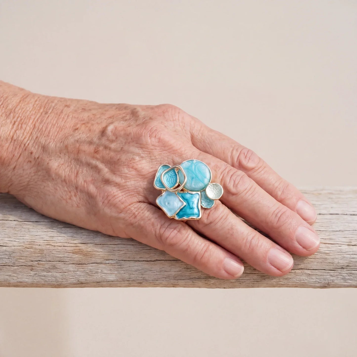 Turquoise Mosaic Cocktail Ring