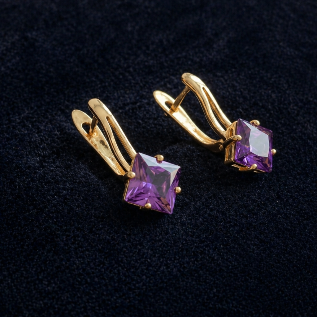 Elegant Rose Gold Crown Earrings