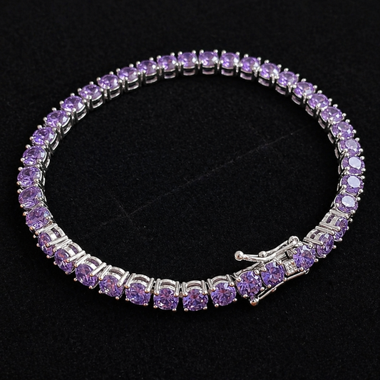 Elegant Amethyst White Gold Bracelet